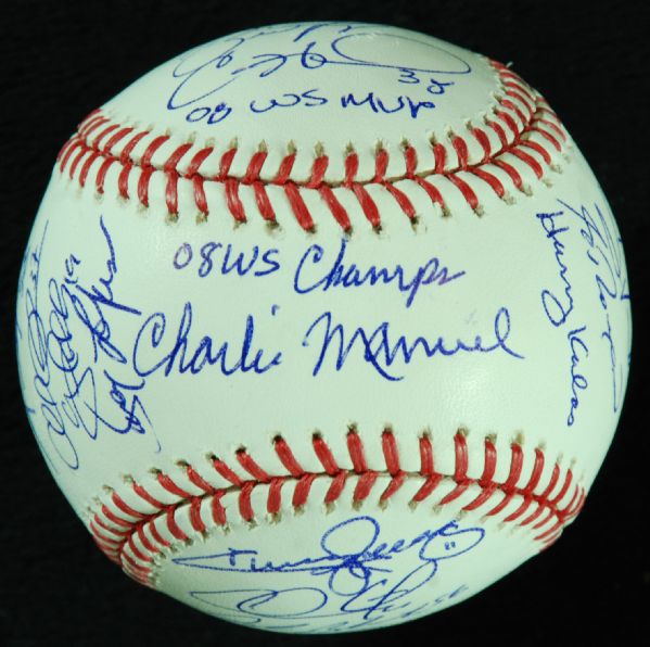 2008 Philadelphia Phillies World Champs Team-Signed Baseball (22) (PSA/DNA)