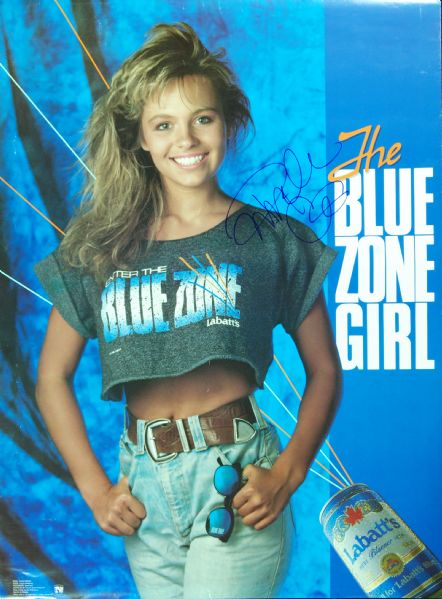 Pamela Anderson Signed LaBatt's Blue Poster (PSA/DNA)