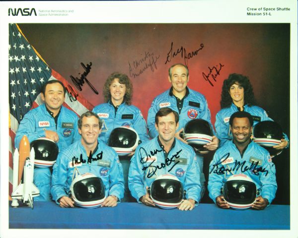 Space Shuttle Challenger Crew-Signed NASA 8x10 Photo (PSA/DNA)