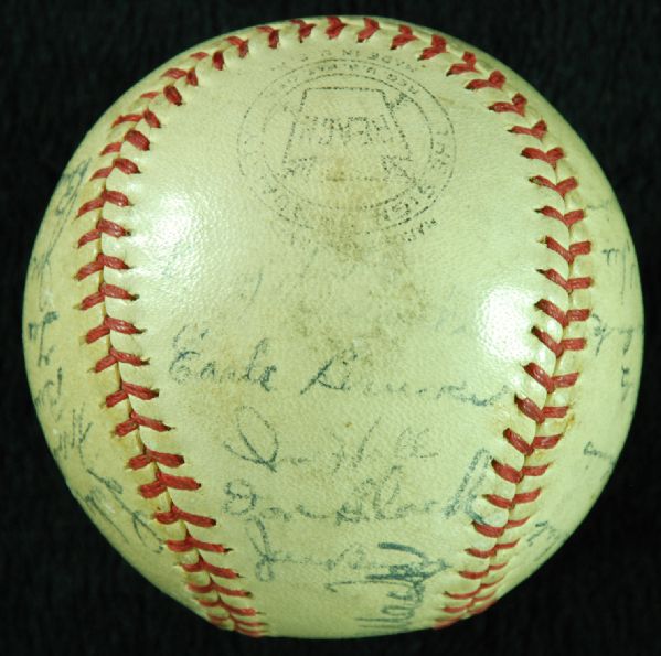 1944 Philadelphia A's Team-Signed Baseball (23 Signatures) with Connie Mack