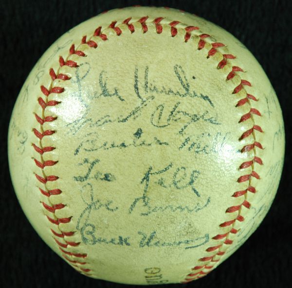 1944 Philadelphia A's Team-Signed Baseball (23 Signatures) with Connie Mack