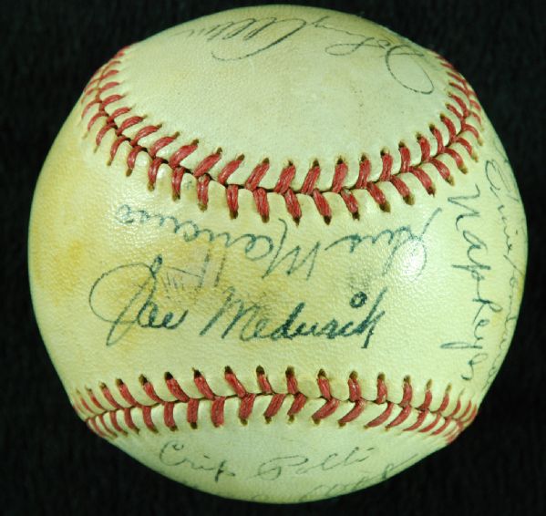 1944 New York Giants Team-Signed Baseball (16 Signatures) with Mel Ott