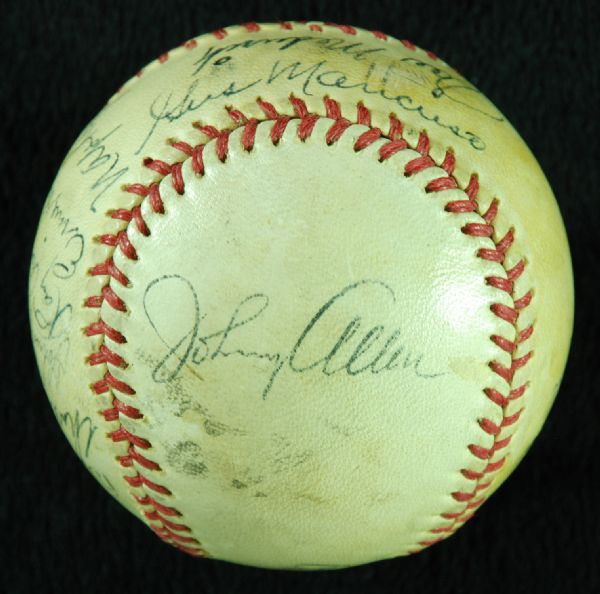 1944 New York Giants Team-Signed Baseball (16 Signatures) with Mel Ott