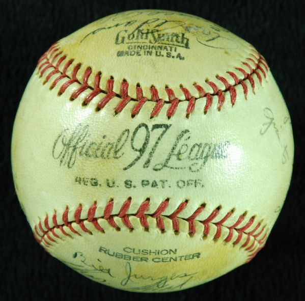 1944 New York Giants Team-Signed Baseball (16 Signatures) with Mel Ott