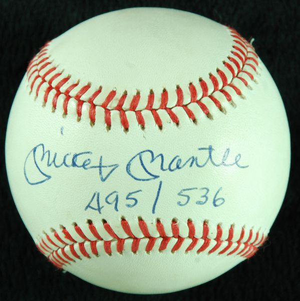 Mickey Mantle Single-Signed OAL Baseball 495/536 (PSA/DNA)