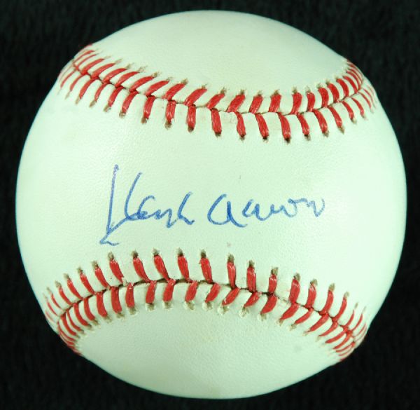 Hank Aaron Single-Signed ONL Baseball