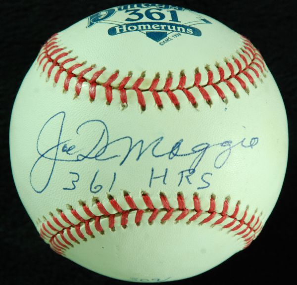 Joe DiMaggio Single-Signed OAL Baseball 361 HRs (JSA)