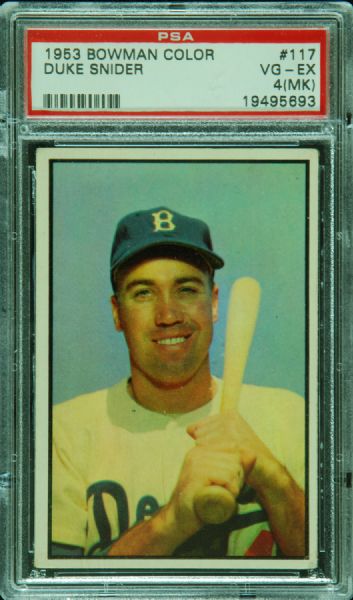 1953 Bowman Color Duke Snider No. 117 PSA 4 (MK)