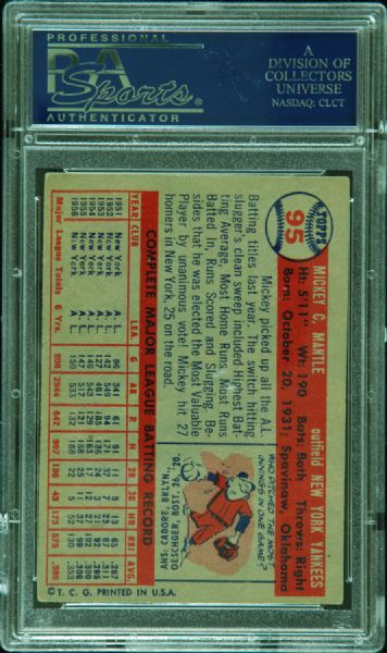 1957 Topps Mickey Mantle No. 95 PSA 4