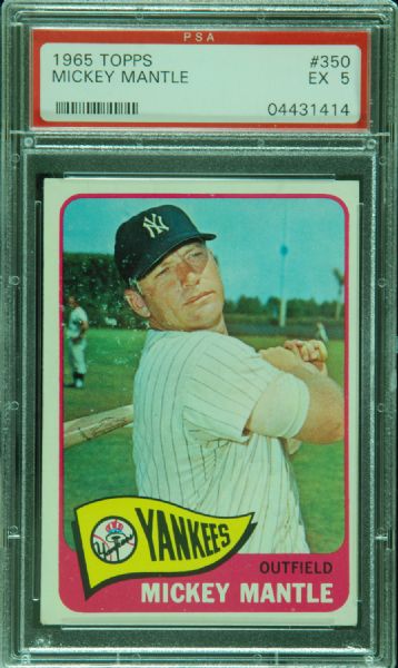 1965 Topps Mickey Mantle No. 350 PSA 5