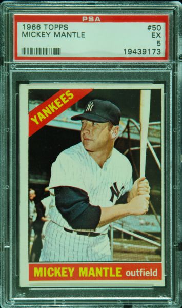 1966 Topps Mickey Mantle No. 50 PSA 5