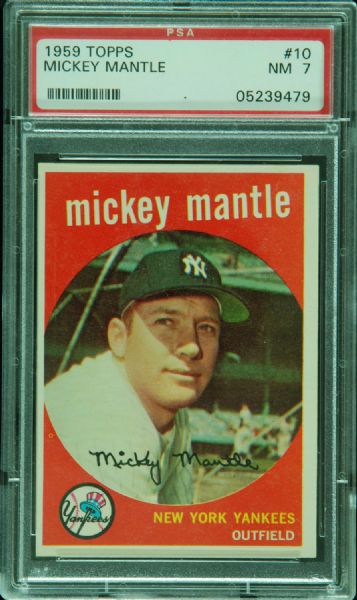 1959 Topps Mickey Mantle No. 10 PSA 7