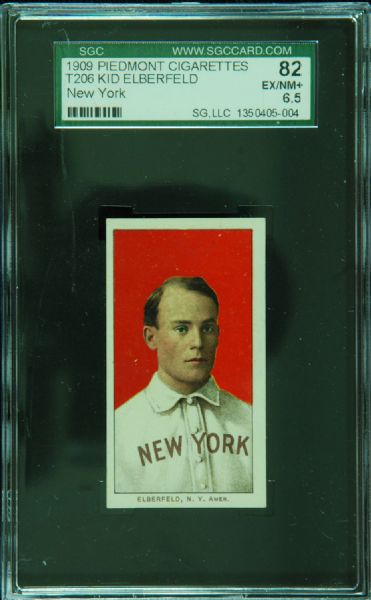 1909-11 T206 Kid Elberfeld New York (Piedmont) SGC 6.5 (EX/NM+)