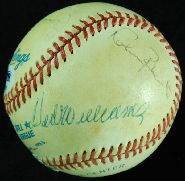 HOFers Multi-Signed Baseball (9 Signatures) with Ted Williams, Kaline, Gehringer, Musial (PSA/DNA)