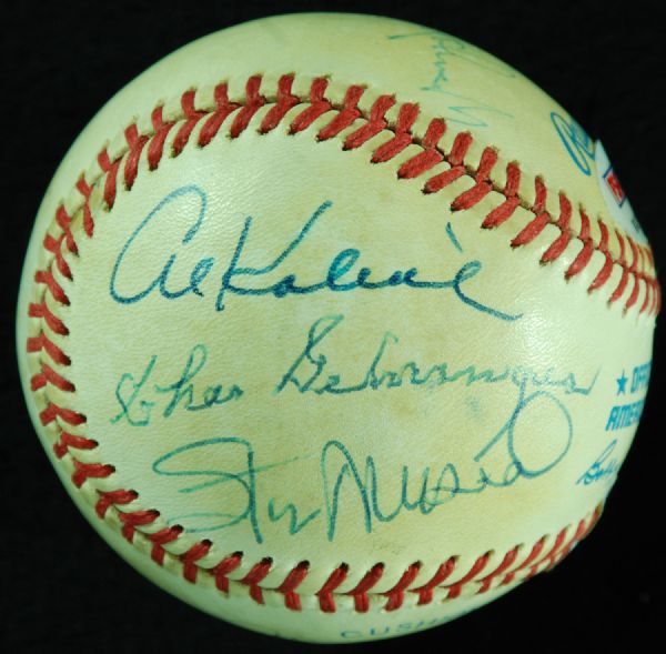 HOFers Multi-Signed Baseball (9 Signatures) with Ted Williams, Kaline, Gehringer, Musial (PSA/DNA)