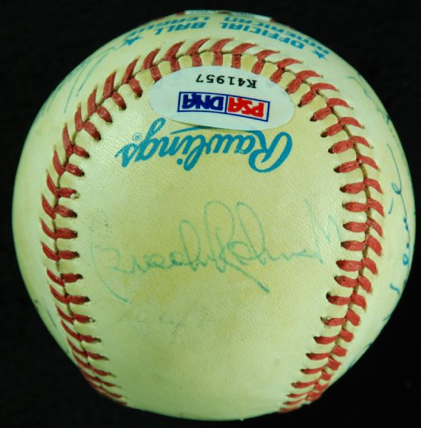 HOFers Multi-Signed Baseball (9 Signatures) with Ted Williams, Kaline, Gehringer, Musial (PSA/DNA)