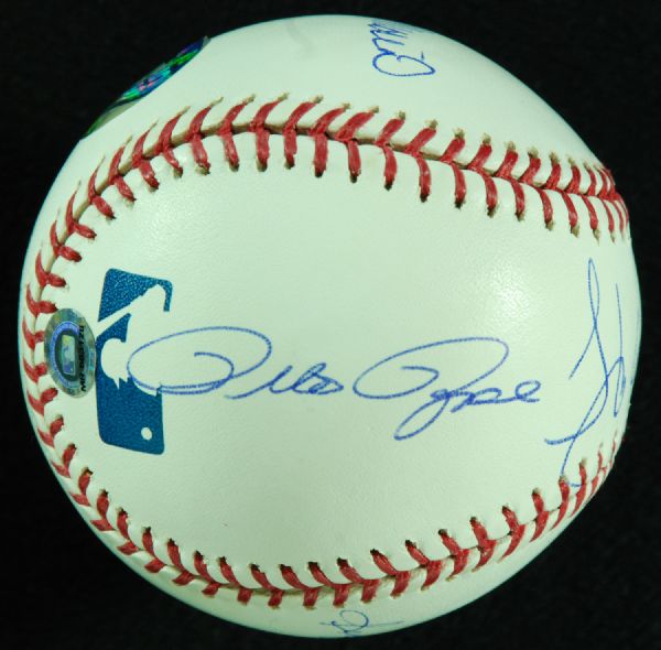 Hank Aaron, Pete Rose, Stan Musial & Reggie Jackson Signed Baseball (Steiner)