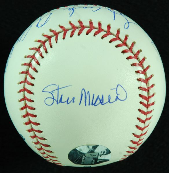 Hank Aaron, Pete Rose, Stan Musial & Reggie Jackson Signed Baseball (Steiner)