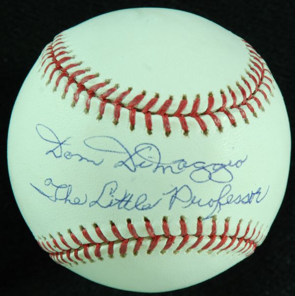 Dom DiMaggio Single-Signed OML Baseball The Little Professor