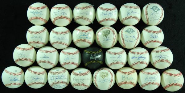 Modern Yankees Single-Signed Baseballs (27) with Reggie Jackson, Gossage, Boggs, Clemens