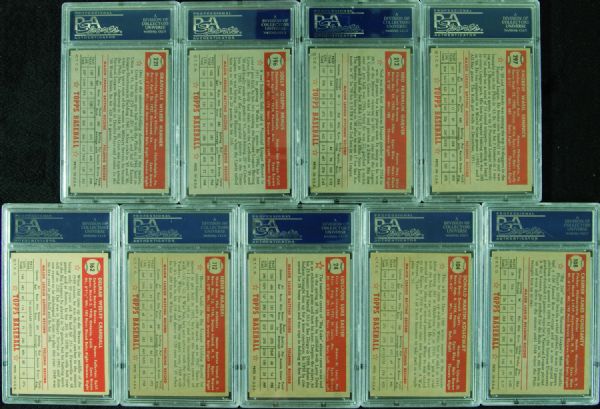 1952 Topps Stars and Commons High-Grade Slabbed Lot (9)