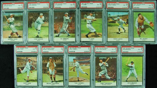 1961 Golden Press Hall of Famer Grouping of Slabbed Cards (11)