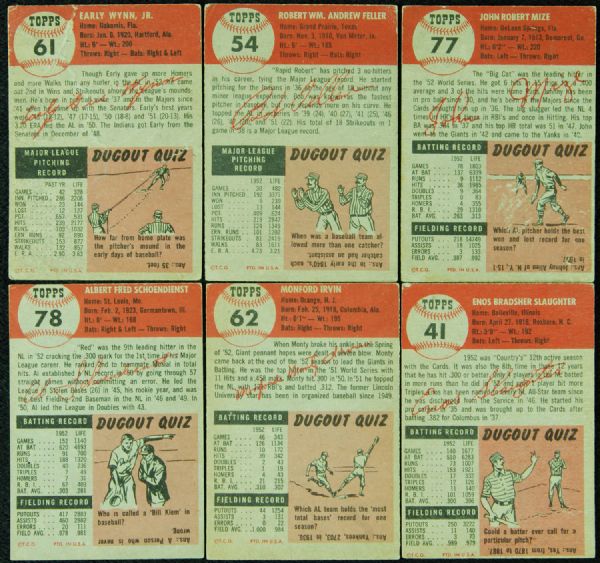 1953 Topps Baseball Complete Set (274)