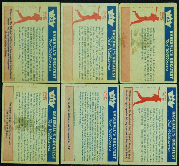 1959 Fleer Life of Ted Williams Complete Set (80)