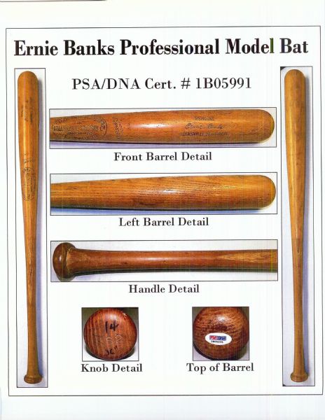 Ernie Banks 1969-72 Game-Used Louisville Slugger Bat (PSA/DNA GU 9)