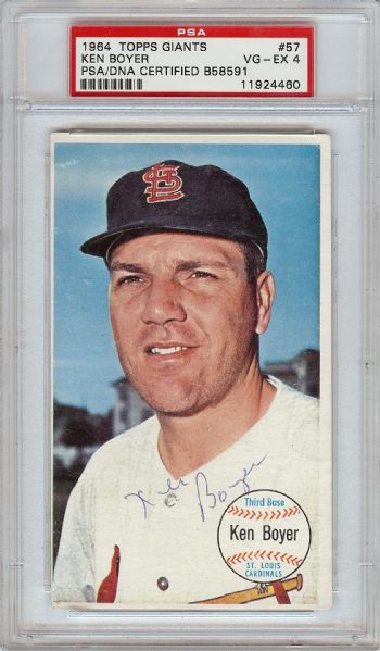 1964 Topps Giants Signed Near-Complete Set (56) with Mantle, Fox, Boyer, Farrell