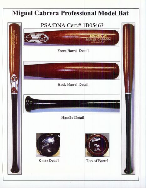 Miguel Cabrera 2003-05 Game-Used X Bat (PSA/DNA)