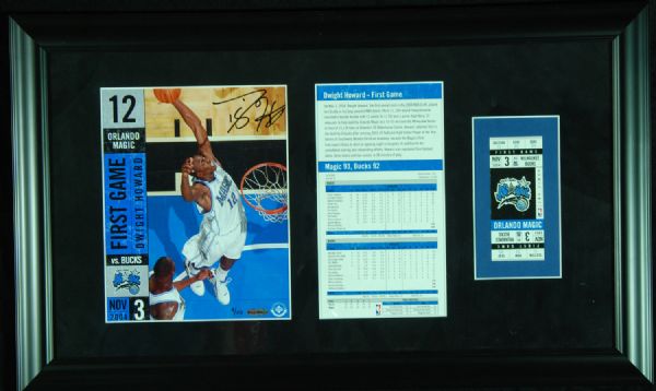 Dwight Howard Signed 8x10 Photo with First Game Ticket (Nov. 3, 2004) (UDA)