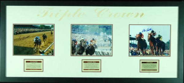 Triple Crown Signed 8x10 Photo Display (3 Signatures) (Steiner)