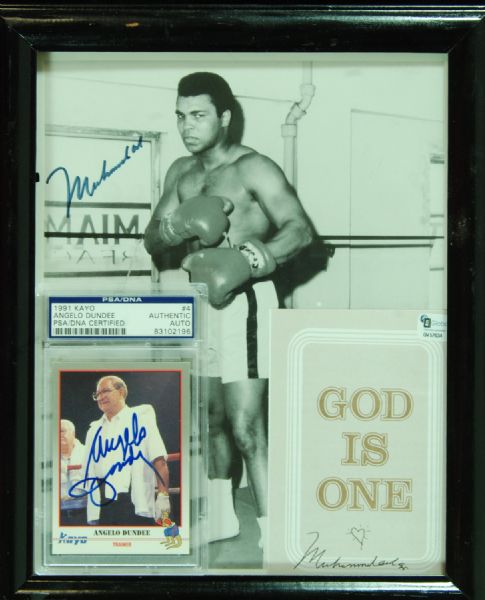 Muhammad Ali Signed Pamphlet Display with Angelo Dundee