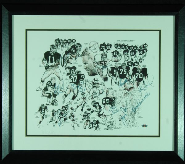 1986 New York Giants Multi-Signed Bill Gallo Lithograph (11 Signatures) (Steiner)