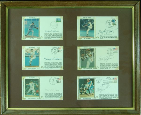 Signed First Day Covers Display (26) with Nolan Ryan, Rose, Schmidt