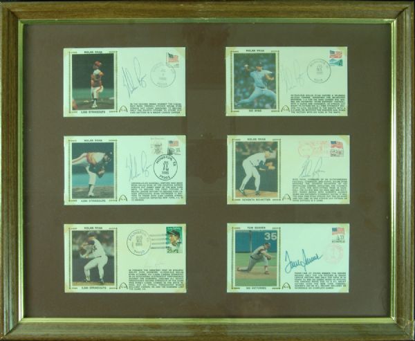 Signed First Day Covers Display (26) with Nolan Ryan, Rose, Schmidt