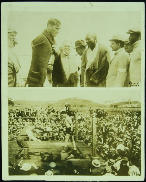 Jack Johnson vs. Jess Willard Original Wire Photo (1915)