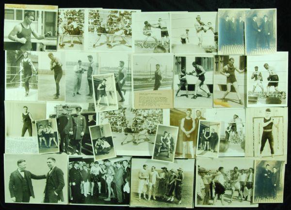 Jack Dempsey Related Original Photo Archive of 31 (with Greb & Firpo)