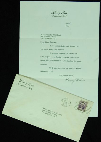 Henry Ford Signed Typed Letter (1936) (PSA/DNA)