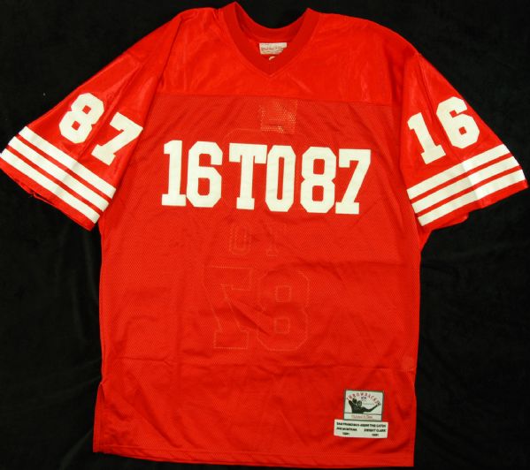 Joe Montana & Dwight Clark Signed The Catch Jersey with Play Diagram (PSA/DNA)