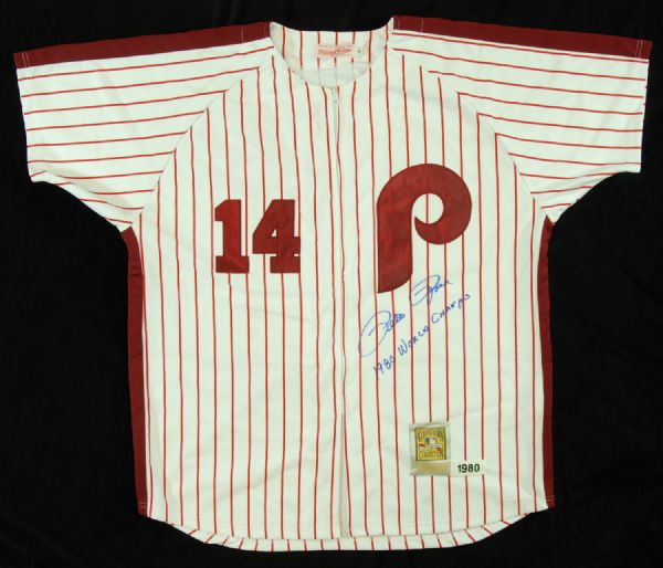 Pete Rose Signed Phillies Jersey  1980 World Champs (PSA/DNA)