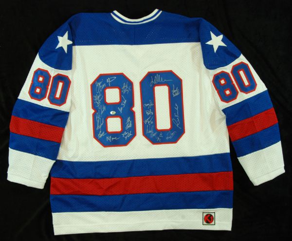 1980 Team USA Miracle On Ice Team-Signed Jersey (20 Signatures) (PSA/DNA)