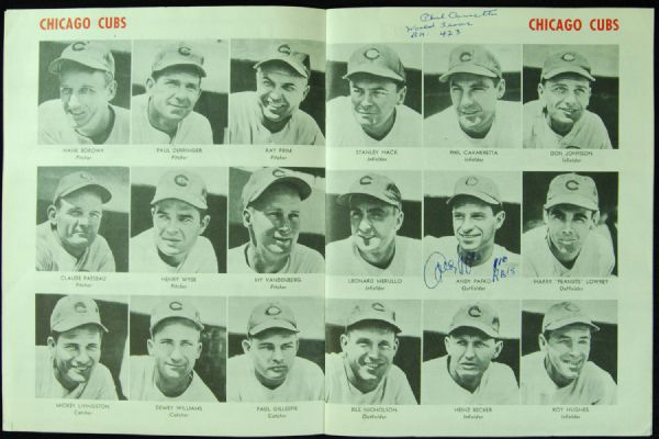 1945 World Series Program Signed by Pafko & Cavarreta