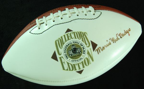 Morris Red Badgro Signed HOF Logo Football (PSA/DNA)