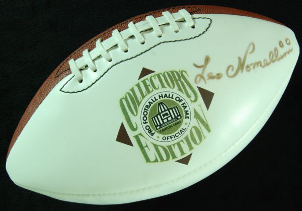 Leo Nomellini Signed HOF Logo Football (PSA/DNA)