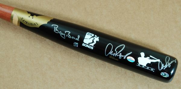 Barry Bonds & Alex Rodriguez Signed SAM Bat (PSA/DNA)