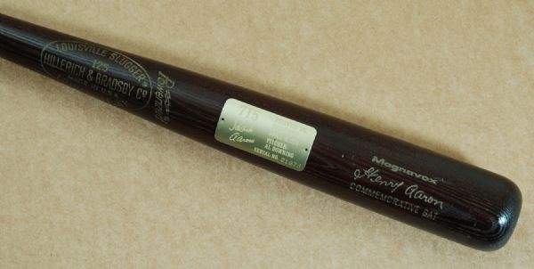 Hank Aaron Louisville Slugger Magnavox Commemorative Bat