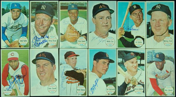 1964 Topps Giants Signed Near-Complete Set (56) with Mantle, Fox, Boyer, Farrell