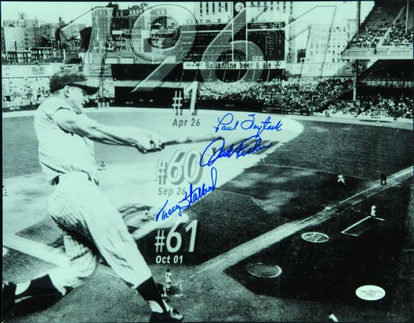 Roger Maris Historic Home Run Pitcher Signed 11x14 Photos (5) (JSA)